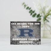 ファミリー懇親会ブルーレターRモノグラム発表 ポストカード (スタンド正面)