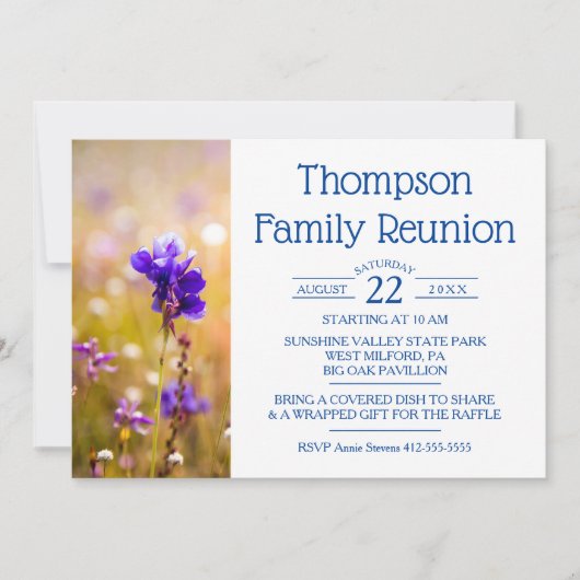 ファミリー懇親会ブルーワイルドフラワーズ 招待状 (正面)