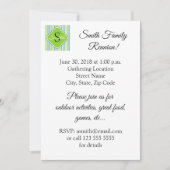 ファミリー懇親会ブルー&グリーンストライプ 招待状 (正面)