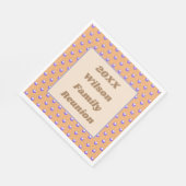 ファミリー懇親会ブルー&ピーチパターン水玉模様 スタンダードランチョンナプキン (角)