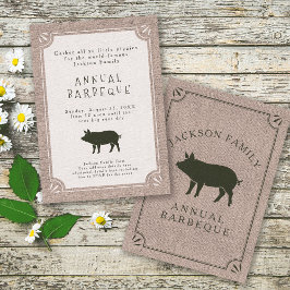 ファミリー懇親会ブ素朴ランチファームヴィンテージ豚 招待状