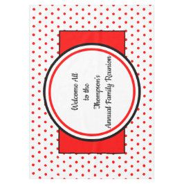 ファミリー懇親会ホワイトレッド水玉模様 テーブルクロス