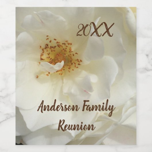 ファミリー懇親会ホワイトローズフォトフローラ収集 ワインラベル (シングルラベル)