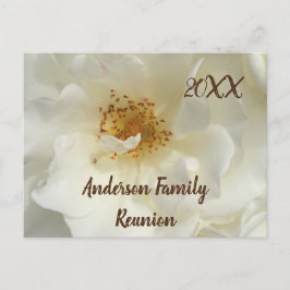 ファミリー懇親会ホワイトローズフォトフローラ招待状 ポストカード