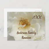 ファミリー懇親会ホワイトローズフォトフローラ招待状 ポストカード (正面/裏面)