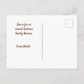 ファミリー懇親会ホワイトローズフォトフローラ招待状 ポストカード (裏面)