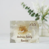 ファミリー懇親会ホワイトローズフォトフローラ招待状 ポストカード (スタンド正面)