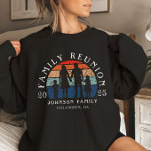 ファミリー懇親会ホールディングハンズレトロサンブラック Tシャツ