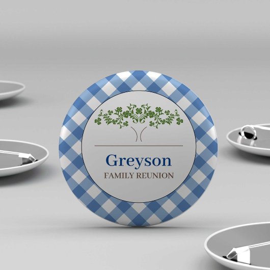 ファミリー懇親会ボタンブルージンガムテーマ 缶バッジ