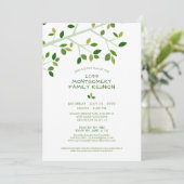 ファミリー懇親会ミニマリストグリーンファミリーツリー 招待状 (スタンド正面)