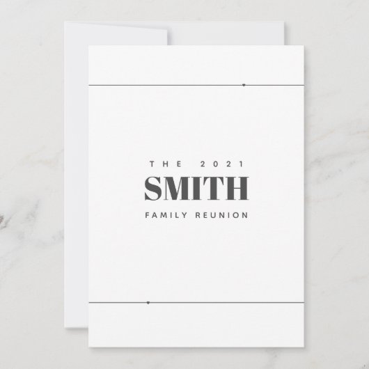 ファミリー懇親会ミニモダンマリストシンプル  案内状 (正面)