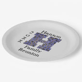 ファミリー懇親会ミールピクニックモザイクレターHイニシャル ペーパープレート (アングル)