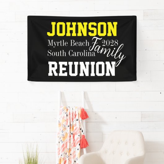 ファミリー懇親会モダンタイポグラフィパーティー 横断幕 (インサイチュ)