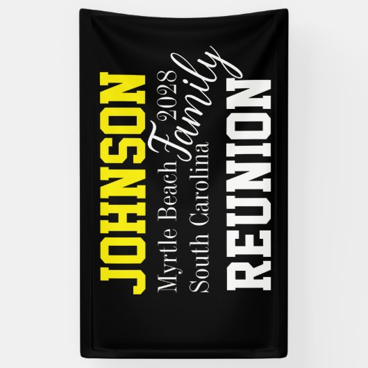 ファミリー懇親会モダンタイポグラフィパーティー 横断幕 (縦)