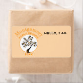 ファミリー懇親会モダンツリーオレンジ名前をカスタムするラベル ラベル (インサイチュ)