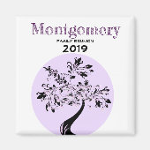 ファミリー懇親会モダンパープルツリーメメント マグネット (正面)
