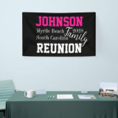 ファミリー懇親会モダンホットピンクパーティー 横断幕 (トレードショー)