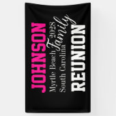 ファミリー懇親会モダンホットピンクパーティー 横断幕 (縦)