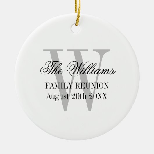 ファミリー懇親会モノグラムクリスマスツリーオーナメント セラミックオーナメント (正面)