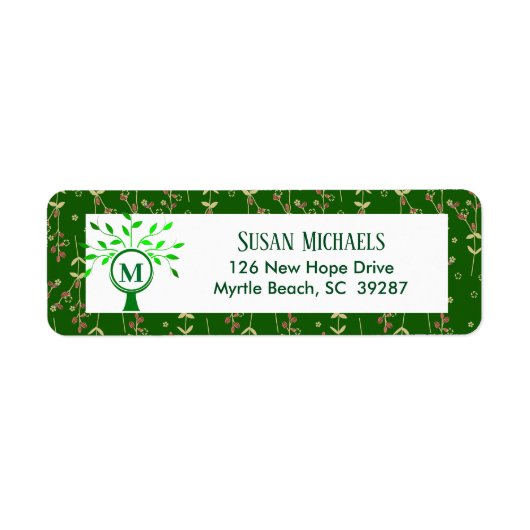 ファミリー懇親会モノグラム差出人住所 ラベル (正面)