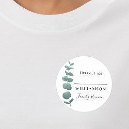 ファミリー懇親会ユーカリ名タグ ラウンドシール