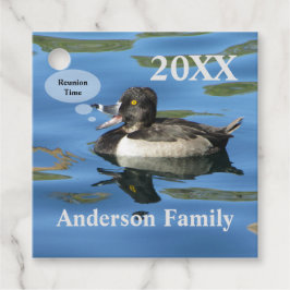 ファミリー懇親会ユーモアのあるダックオンレイクイベント フェイバータグ