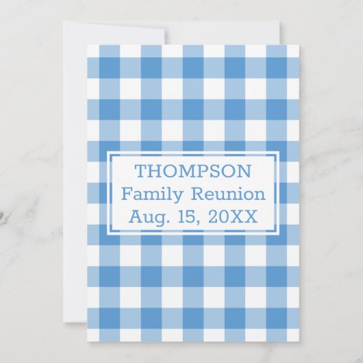 ファミリー懇親会ライトブルーバッファローチェックパーティー 招待状 (裏面)