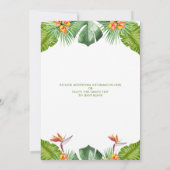 ファミリー懇親会ルアウ（ハワイ式宴会）トロピカルパームアロハウォーターカラー 招待状 (裏面)