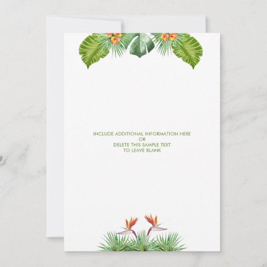 ファミリー懇親会ルアウ(ハワイ式宴会)OHANAはファミリー 招待状 (裏面)