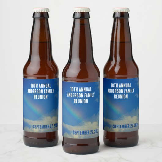 ファミリー懇親会レインボーカラフルサマーピチン ビールラベル (ボトル)