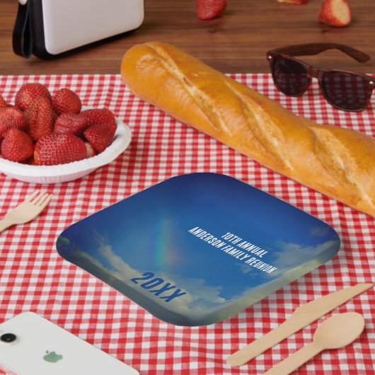 ファミリー懇親会レインボーカラフルサマーピチン ペーパープレート (ピクニック)