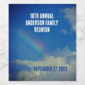 ファミリー懇親会レインボーカラフルサマーピチン ワインラベル (シングルラベル)