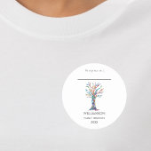 ファミリー懇親会レインボーファミリーツリー名タグ ラウンドシール