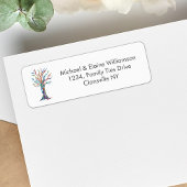 ファミリー懇親会レインボーファミリーツリー差出人住所 ラベル