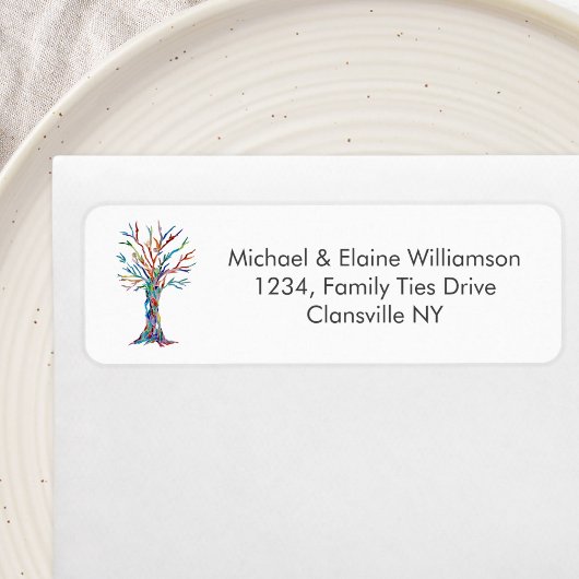 ファミリー懇親会レインボーファミリーツリー差出人住所 ラベル