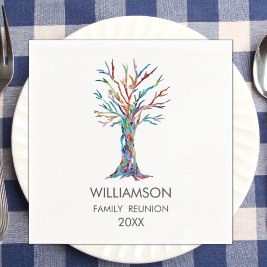 ファミリー懇親会レインボーファミリーツリー スタンダードカクテルナプキン