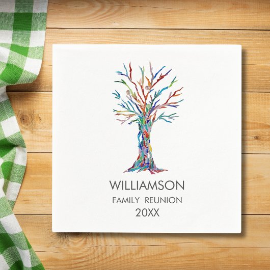 ファミリー懇親会レインボーファミリーツリー スタンダードカクテルナプキン