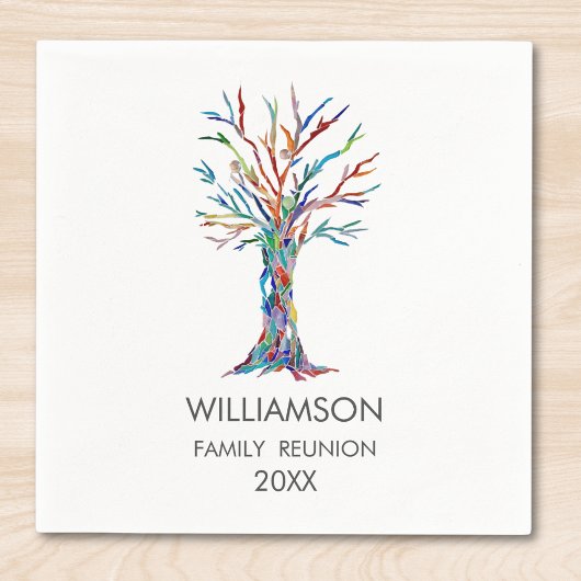 ファミリー懇親会レインボーファミリーツリー スタンダードカクテルナプキン