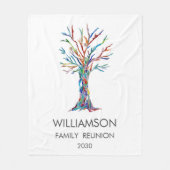 ファミリー懇親会レインボーファミリーツリー フリースブランケット (正面)