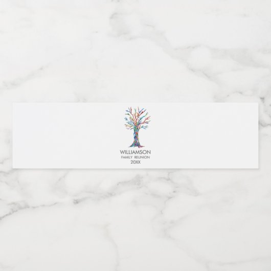 ファミリー懇親会レインボーファミリーツリー ペットボトルラベル (シングルラベル)