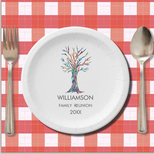 ファミリー懇親会レインボーファミリーツリー ペーパープレート