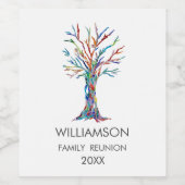 ファミリー懇親会レインボーファミリーツリー ワインラベル (シングルラベル)