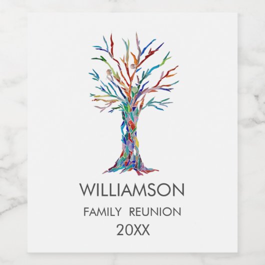 ファミリー懇親会レインボーファミリーツリー ワインラベル (シングルラベル)