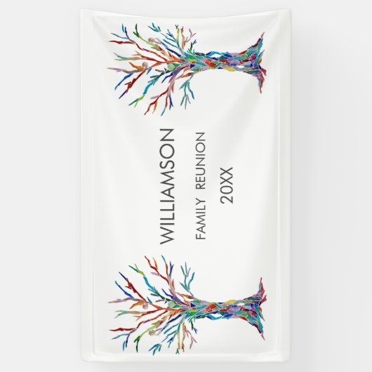 ファミリー懇親会レインボーファミリーツリー 横断幕 (縦)