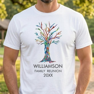 ファミリー懇親会レインボーファミリーツリー Tシャツ
