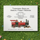 ファミリー懇親会レッドトレイン招待状 ポストカード