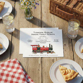 ファミリー懇親会レッドトレイン招待状 ポストカード