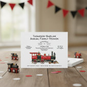 ファミリー懇親会レッドトレイン招待状 ポストカード