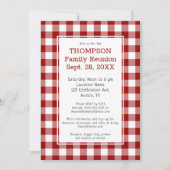 ファミリー懇親会レッドホワイトバッファローチェックパーティー 招待状 (正面)