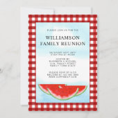 ファミリー懇親会レッドホワイトバッファローチェック 招待状 (正面)